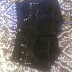 Miss me denim brand shorts with silver rhinestones